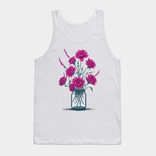 Bright Flowers in a Mason Jar Tank Top